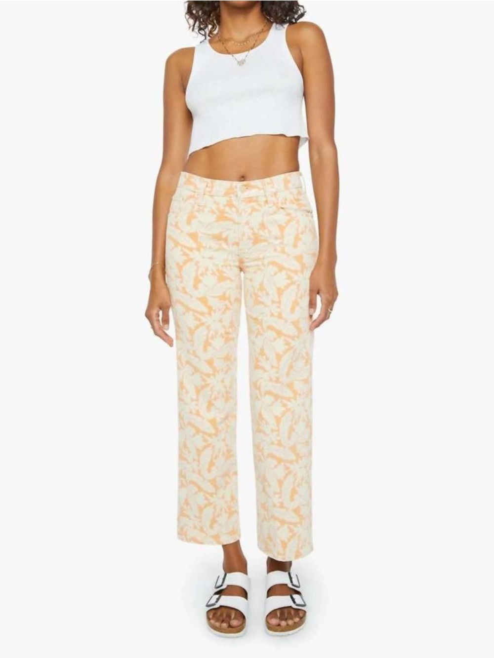NEW MOTHER X Free people mid rise rambler ankle pants in coral reef